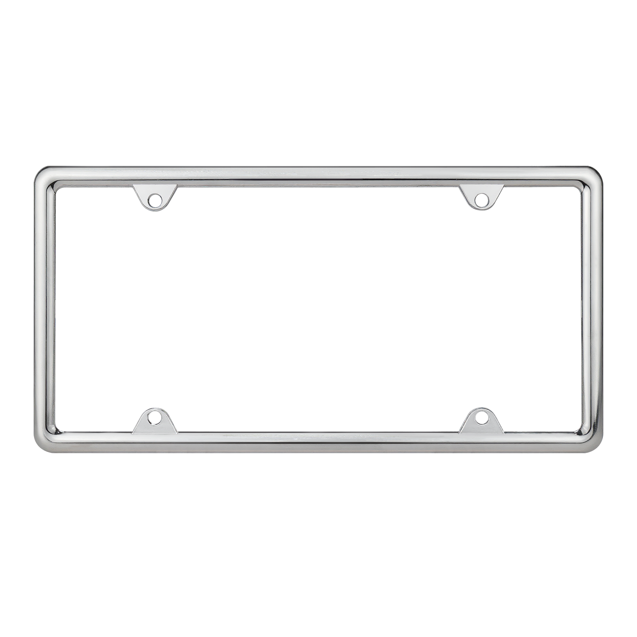 Chrome License Plate Frames - Heavy Duty Zinc Alloy Metal Car Tag Holder for Durability and Style