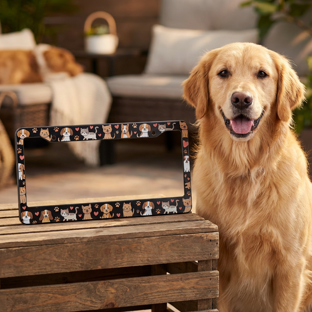 Paws & Pedals: The Cutest Custom License Plate Frame Ideas for Dog Moms & Cat Dads